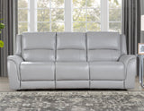 Alexandria Stone Top-Grain Leather Power Reclining Sofa by Steve Silver at Eve Furniture