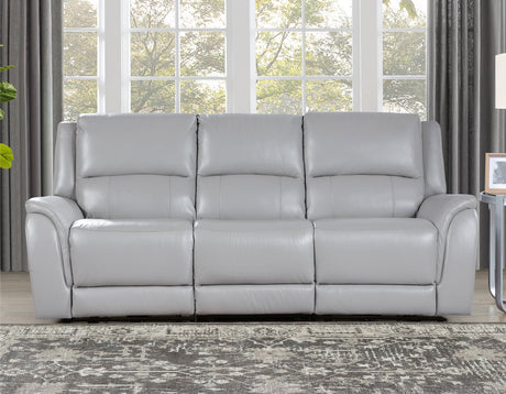 Alexandria Stone Top-Grain Leather Power Reclining Sofa by Steve Silver at Eve Furniture