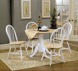 Allison Natural Brown/White Drop Leaf Round Dining Table by Coaster at Eve Furniture