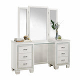 Allura White Vanity Dresser with Mirror by Homelegance at Eve Furniture