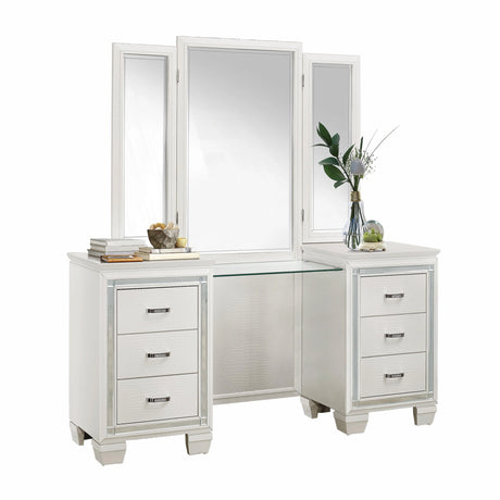 Allura White Vanity Dresser with Mirror by Homelegance at Eve Furniture