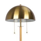 Allure 2-Light Floor Lamp, Gold Brass, Natural Rattan Tube , Double On/Off Pull Chain by Ashcroft Imports at Eve Furniture