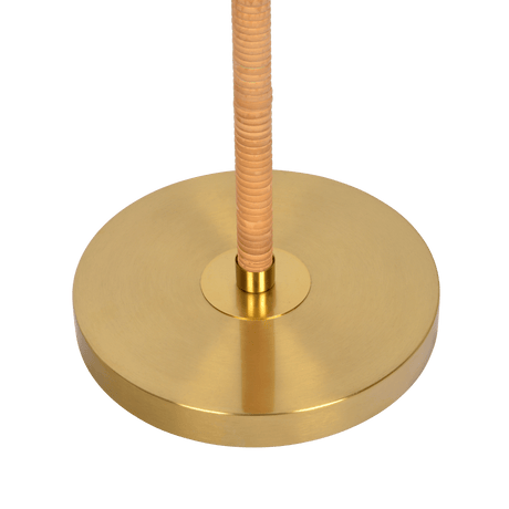 Allure 2-Light Floor Lamp, Gold Brass, Natural Rattan Tube , Double On/Off Pull Chain by Ashcroft Imports at Eve Furniture