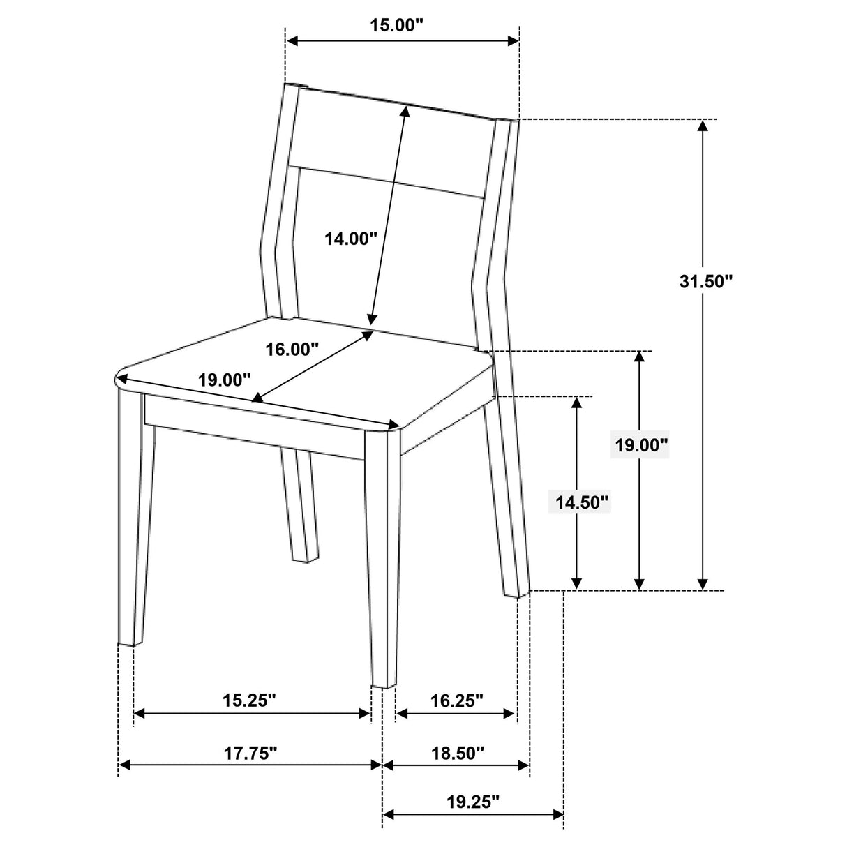 Almonte Dark Brown Dining Chair, Set of 2 by Coaster at Eve Furniture