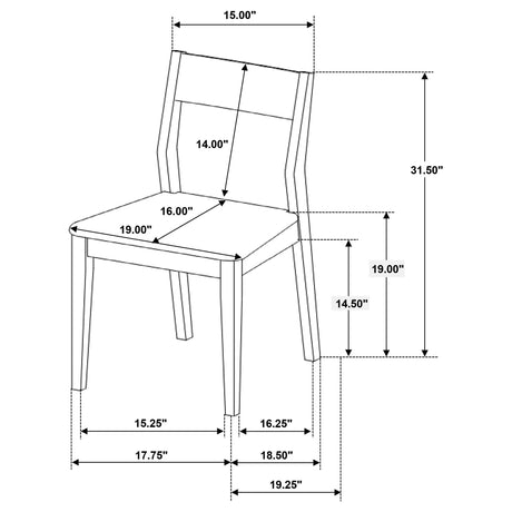 Almonte Dark Brown Dining Chair, Set of 2 by Coaster at Eve Furniture