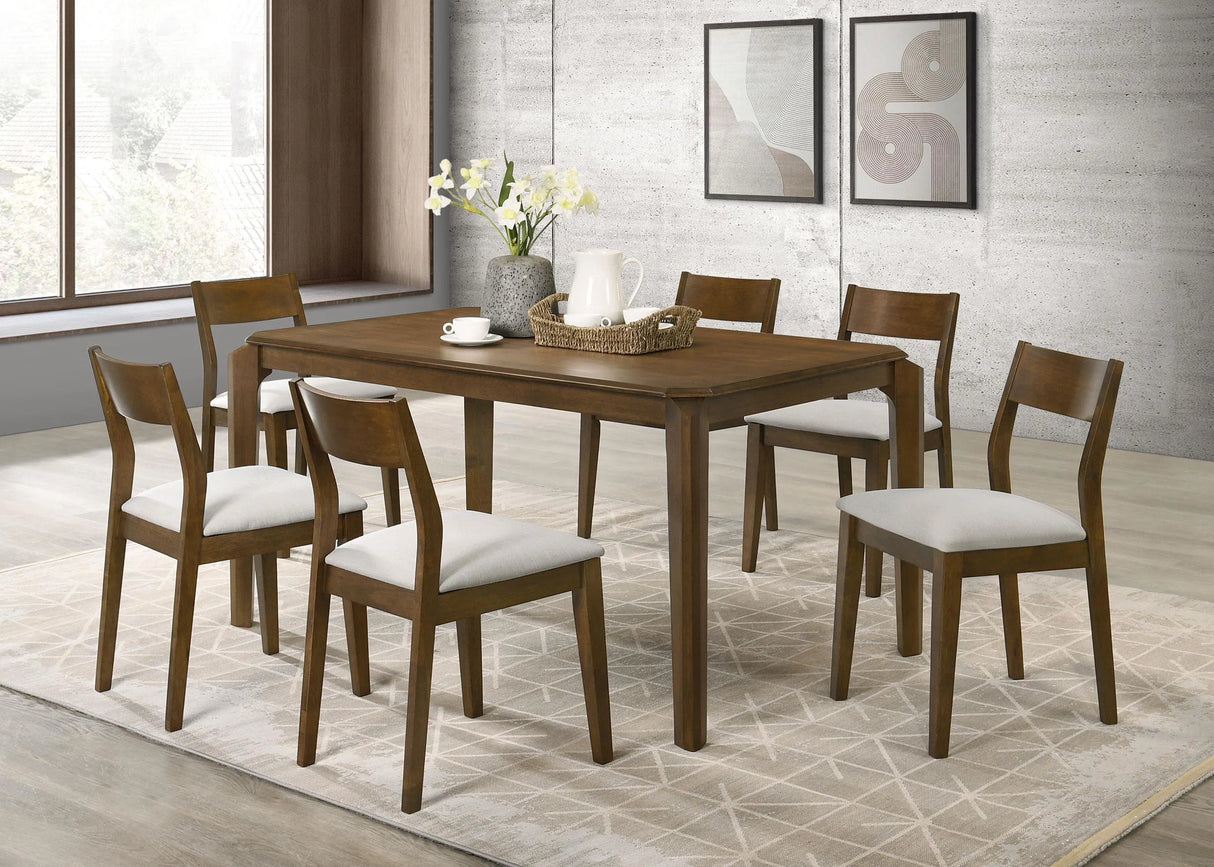 Almonte Dark Brown Rectangular Wood Dining Table by Coaster at Eve Furniture