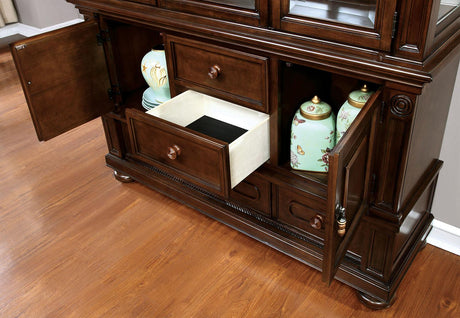 Alpena Brown Cherry Hutch & Buffet by Furniture of America at Eve Furniture