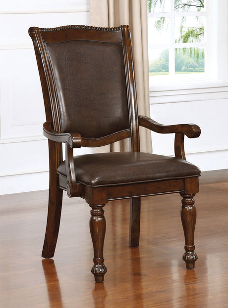 Alpena Brown Cherry/Espresso Arm Chair by Furniture of America at Eve Furniture