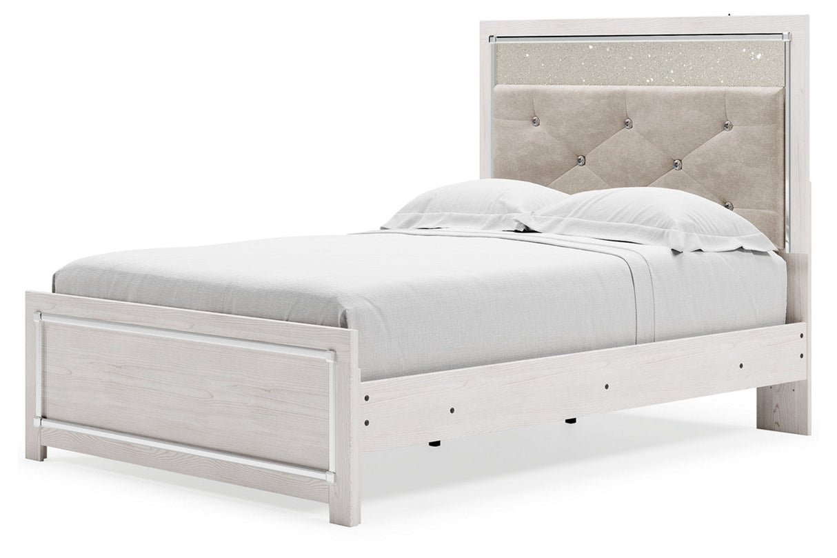 Altyra White Full Upholstered Panel Bed by Ashley at Eve Furniture