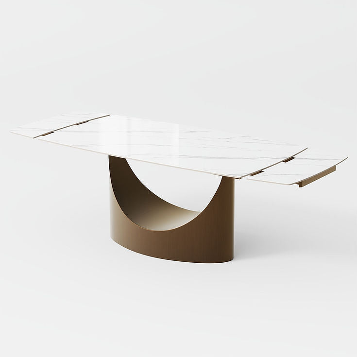 Aman 71"-95" Glossy White Dining Room Set by New Era Innovations at Eve Furniture