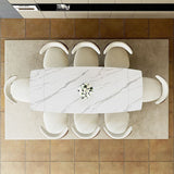 Aman 71"-95" Glossy White Dining Room Set by New Era Innovations at Eve Furniture