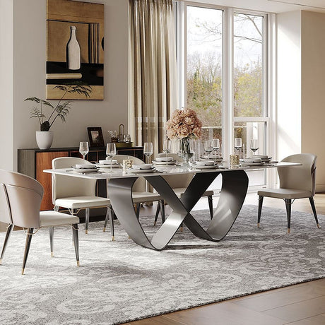 Amara Glossy White Dining Table by New Era Innovations at Eve Furniture