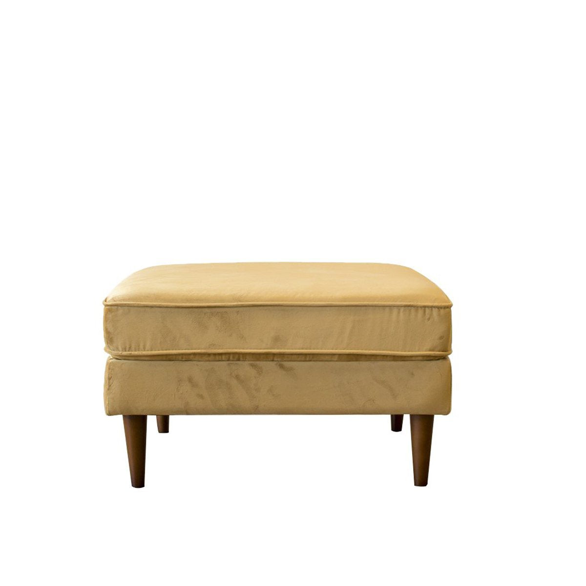 Amber Square Upholstered Ottoman (Yellow Velvet) by Ashcroft Imports at Eve Furniture