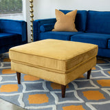 Amber Square Upholstered Ottoman (Yellow Velvet) by Ashcroft Imports at Eve Furniture