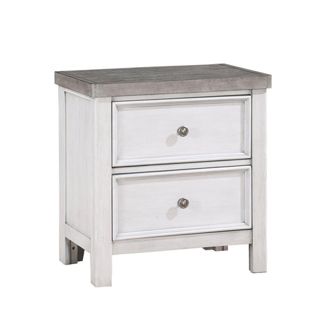 Ambrose Antique White/Gray Nightstand by Homelegance at Eve Furniture