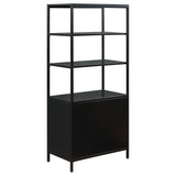 Amherst Black 3-Shelf Radio Weave Cane Metal Accent Cabinet by Coaster at Eve Furniture