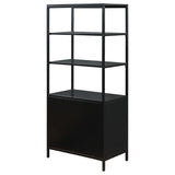 Amherst Black 3-Shelf Radio Weave Cane Metal Accent Cabinet by Coaster at Eve Furniture