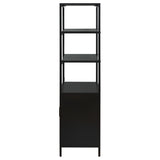 Amherst Black 3-Shelf Radio Weave Cane Metal Accent Cabinet by Coaster at Eve Furniture