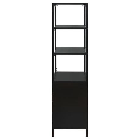 Amherst Black 3-Shelf Radio Weave Cane Metal Accent Cabinet by Coaster at Eve Furniture