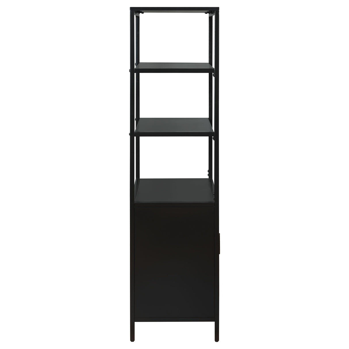 Amherst Black 3-Shelf Radio Weave Cane Metal Accent Cabinet by Coaster at Eve Furniture