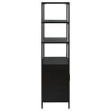 Amherst Black 3-Shelf Radio Weave Cane Metal Accent Cabinet by Coaster at Eve Furniture