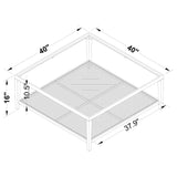 Amherst Black Glass Top Metal Coffee Table with Cane Shelf by Coaster at Eve Furniture