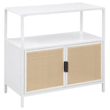Amherst White 2-Door Radio Weave Cane Metal Accent Cabinet by Coaster at Eve Furniture
