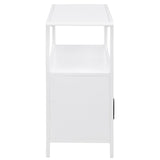 Amherst White 2-Door Radio Weave Cane Metal Accent Cabinet by Coaster at Eve Furniture