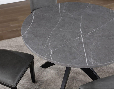 Amy 48-inch Faux-Marble Dining Table by Steve Silver at Eve Furniture
