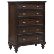 Andover Dark Oak 5-Drawer Chest by Coaster at Eve Furniture