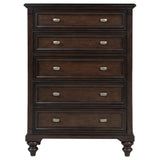 Andover Dark Oak 5-Drawer Chest by Coaster at Eve Furniture