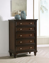 Andover Dark Oak 5-Drawer Chest by Coaster at Eve Furniture