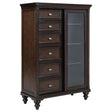 Andover Dark Oak 6-Drawer Tempered Glass Door Chest by Coaster at Eve Furniture