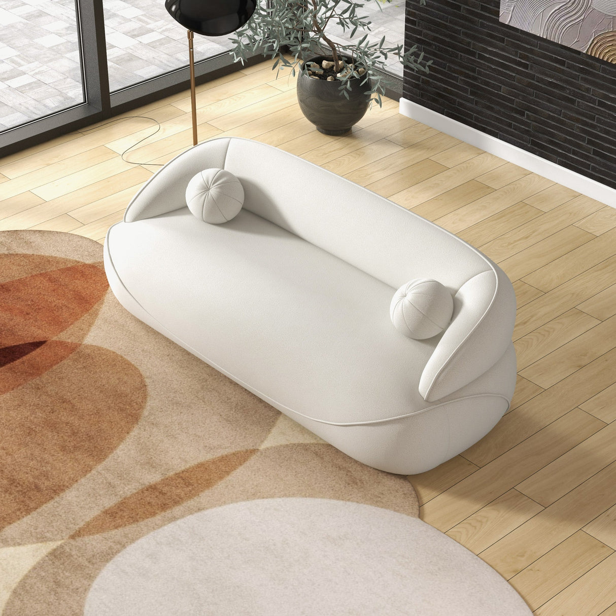 Andrew Beige Boucle Sofa by Ashcroft Imports at Eve Furniture