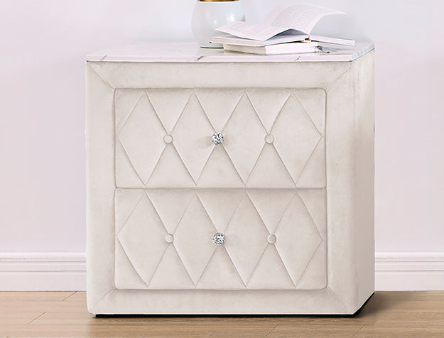 Annabelle Ivory Nightstand by Crown Mark at Eve Furniture