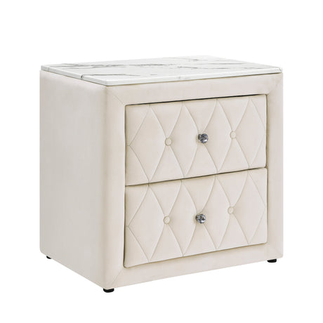 Annabelle Ivory Nightstand by Crown Mark at Eve Furniture