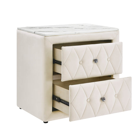Annabelle Ivory Nightstand by Crown Mark at Eve Furniture
