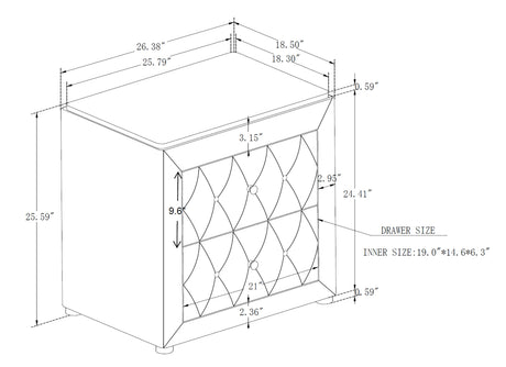 Annabelle Black Nightstand by Crown Mark at Eve Furniture