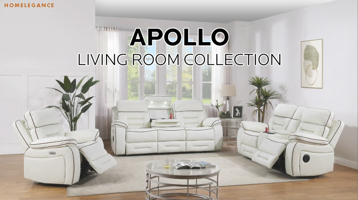 Pelin White Power Reclining Living Room Set by Homelegance at Eve Furniture