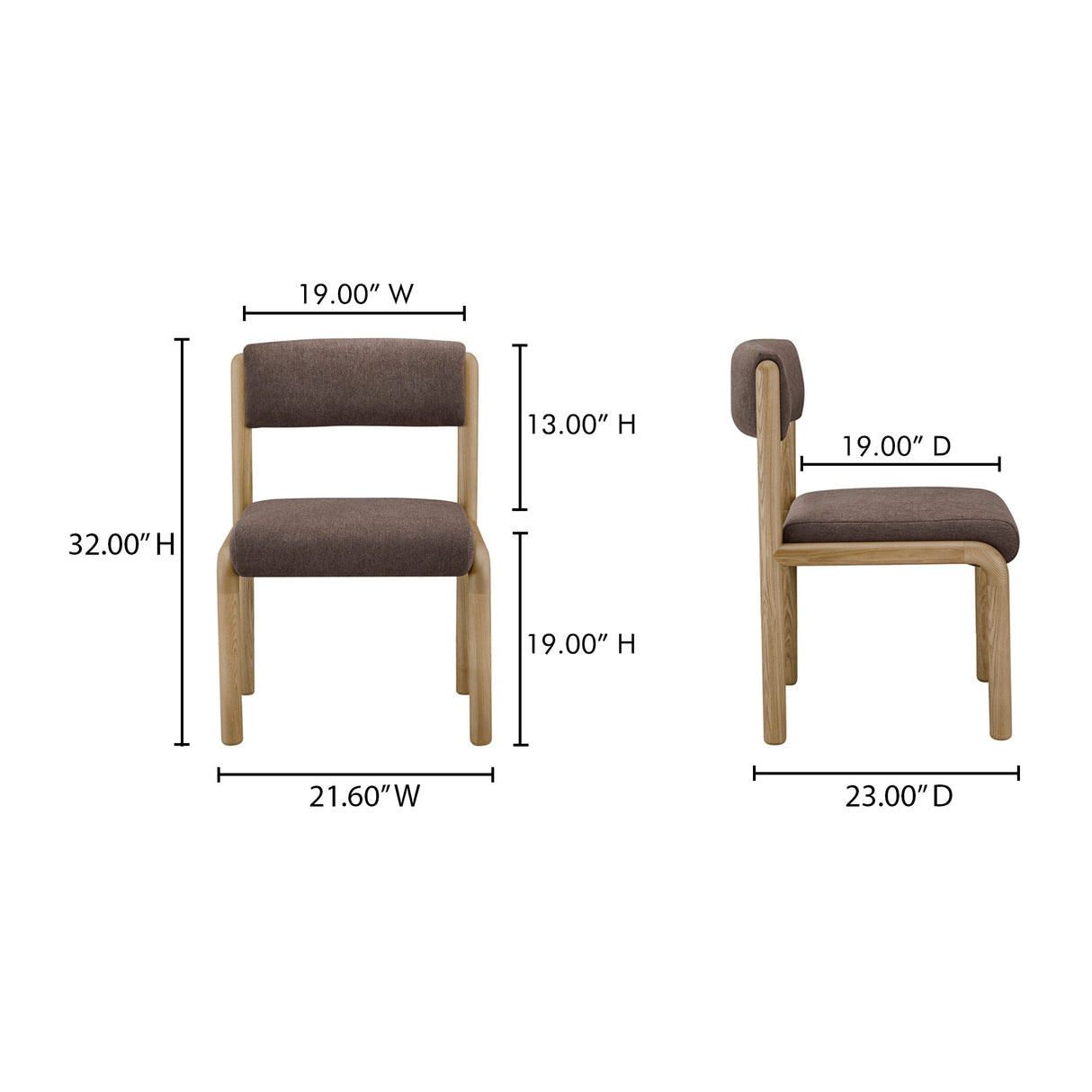 April Deep Brown Dining Chair (Set of 2) by Moe's Home at Eve Furniture
