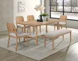 Arden Warm Wood and Beige Dining Bench by Crown Mark at Eve Furniture