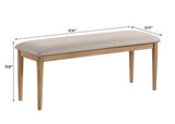 Arden Warm Wood and Beige Dining Bench by Crown Mark at Eve Furniture