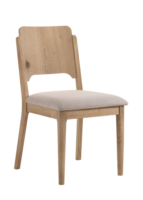 Arden Warm Wood and Beige Dining Side Chair, Set of 2 by Crown Mark at Eve Furniture