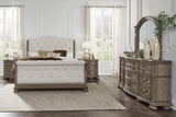 Ardenfield Light Brown Upholstered Sleigh Bedroom Set by Ashley at Eve Furniture