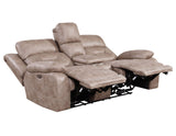 Aria Desert Sand Dual-Power Reclining Console Loveseat by Steve Silver at Eve Furniture
