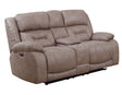 Aria Desert Sand Dual-Power Reclining Console Loveseat by Steve Silver at Eve Furniture