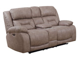 Aria Desert Sand Dual-Power Reclining Console Loveseat by Steve Silver at Eve Furniture