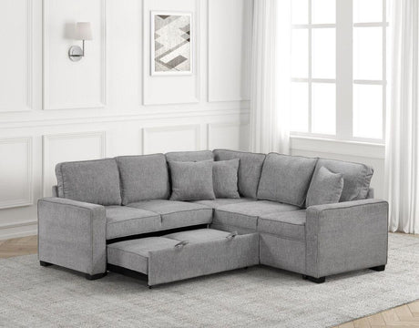 Ariel Gray Sectional With Pull-Out Bed by Happy Homes at Eve Furniture