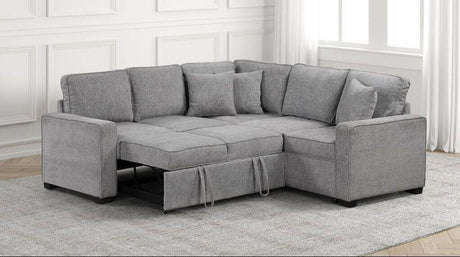 Ariel Gray Sectional With Pull-Out Bed by Happy Homes at Eve Furniture