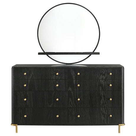Arini Black 8-Drawer Bedroom Dresser with Mirror by Coaster at Eve Furniture